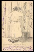 Handgemalt: Maler beim streichen eines Z