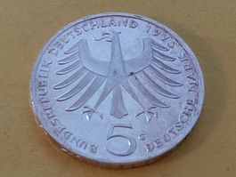 Deutschland 5 Mark "Albert Schweitzer" 1975 G Silber