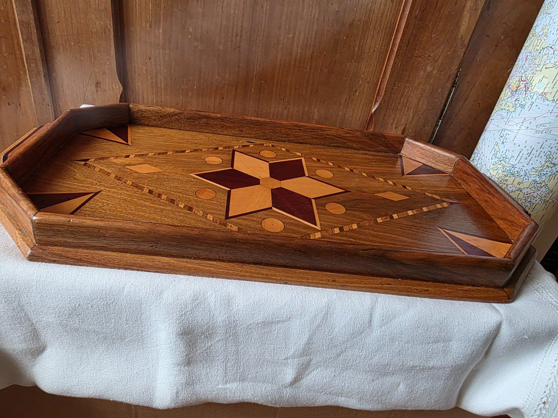 Plateaux: Vintage Serviertablar Intarsien Holz Tablett – D'occasion à Walterswil BE par Lonitti 7