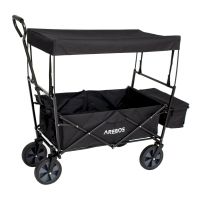 AREBOS Bollerwagen Faltbar Schwarz