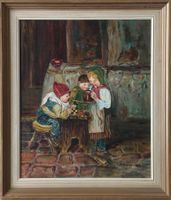 Ein schönes Ölgemälde mit Kindern