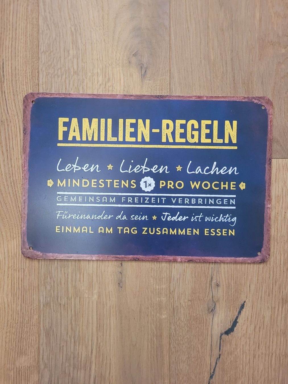 Schilder: Schild "Familien-Regeln" Blechschild Shabby Chic – Neu (gemäss Beschreibung) aus Frauenfeld von Flurims
