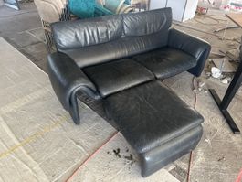Designer Ledersofa inkl. Hocker