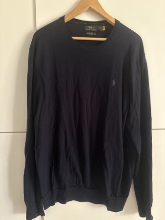 Pull Polo Ralph Lauren laine mérinos bleu taille XXL