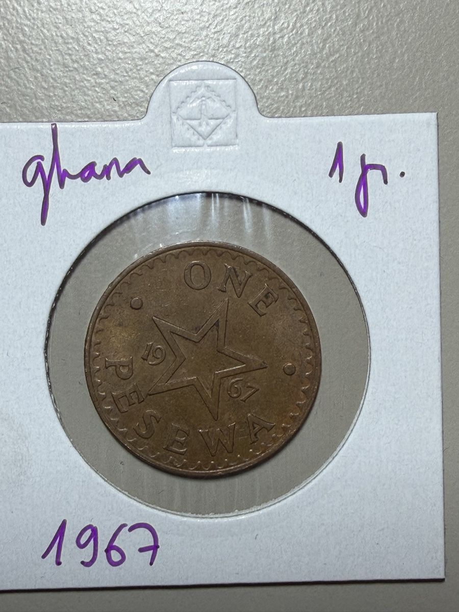 Toutes les monnaies: Ghana - 1 pesewa - 1967 – D'occasion à Payerne par Mike1682