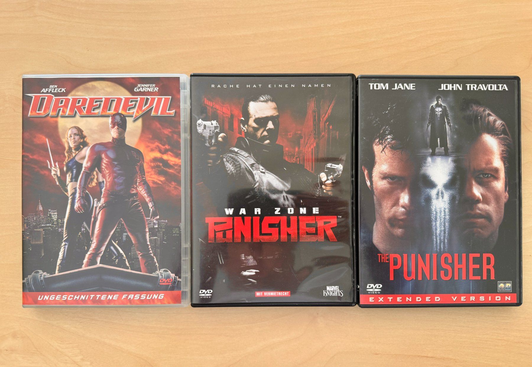 Tutti i DVDs: DVD 3x Daredevil + PUNISHER 1+2 War Zone – Usato da Männedorf venduto da LTMCS