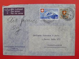 1939, Nr.166+221: Flugbrief Zürich- BUENOS AIRES ARGENTINIEN