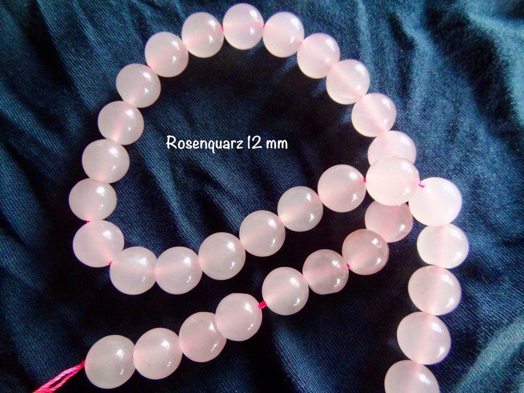 Pietre preziose: schöne "Rosenquarz" Perlen 12mm - 1 Strang – Nuovo e nell'imballaggio originale da Ittenthal venduto da Hwaggis