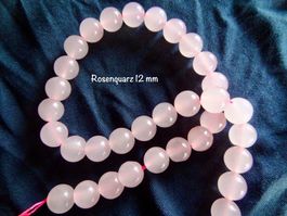 schöne "Rosenquarz" Perlen 12mm - 1 Strang