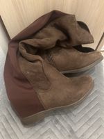 Bottes hautes femme marron aspect daim bon état