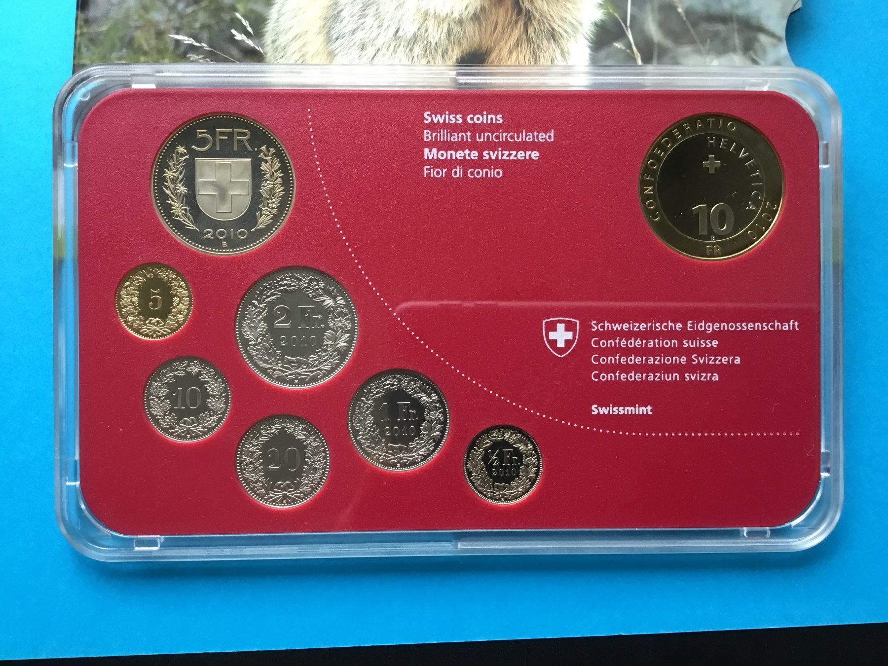 Tutti le monete: Münzsatz 2010 Murmeltiere Stgl – Nuovo e nell'imballaggio originale da St. Margrethen SG venduto da alfapeugeot10 3