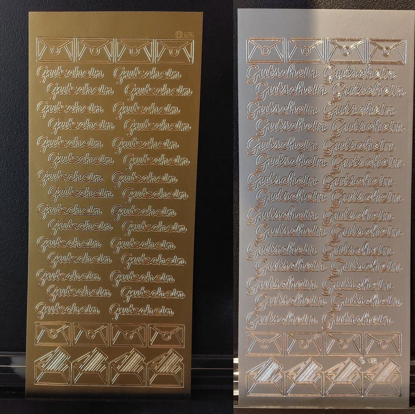 Sticker: "Gutschein" Sticker Gold oder Silber / Neupreis Fr. 2.90 – Nuovo e nell'imballaggio originale da Zollikofen venduto da Blackie