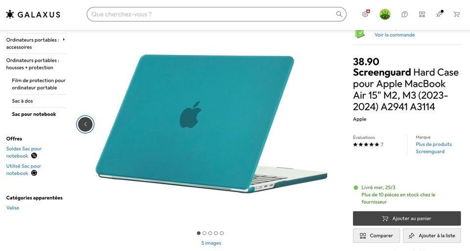 Apple Covers & Borse: Coque MacBook Air 15" - neuf – Nuovo e nell'imballaggio originale da Lausanne venduto da ale_jn6c
