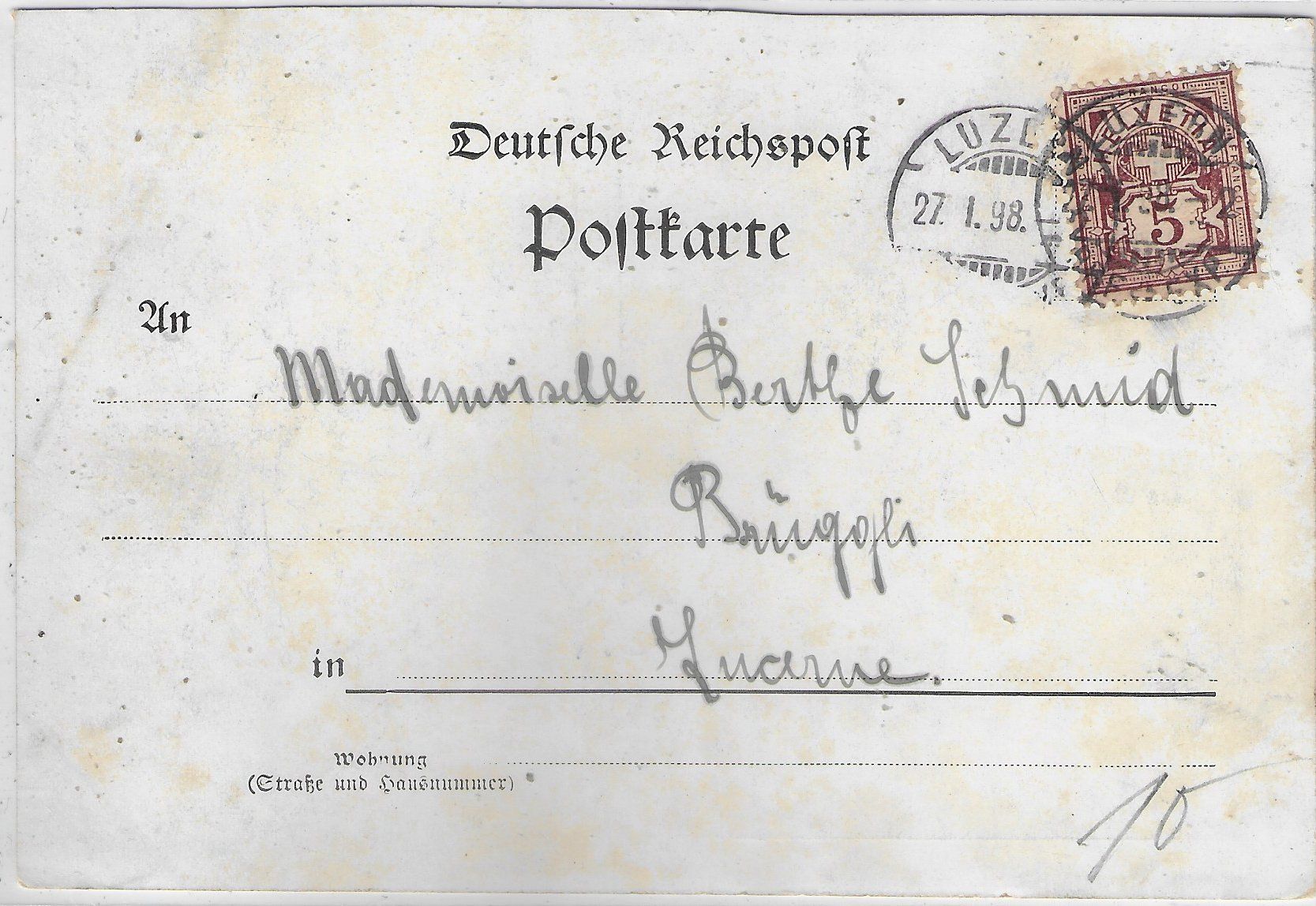 Cartoline postali: Gruss aus Luzern - 5 junge Damen 1898 – Usato da Ettingen venduto da Kartenplanet 1