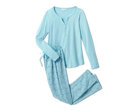💗TCHIBO💗 Damen Pyjama Schlafanzug Türkis S 36/38
