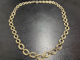 Vintage Damenhalskette, kurz, Gelbgold