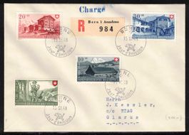 1948 Pro Patria Serie auf FDC französisch "15.VI.48"
