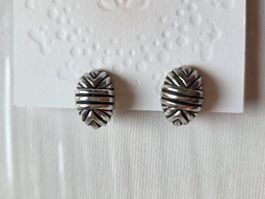 Ältere Silberfarbige Ohrclips, Modeschmuck!