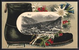 Chur, Totalansicht, Passepartout mit Wan