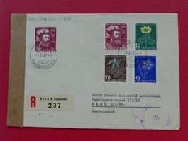 1949, FDC J129-J132 nach WIEN, zensurierter Brief: K:165.-+