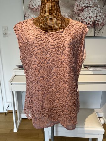 Top mit Spitze, altrosa, M
