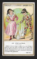 Chocolat Favarger Versoix : Arlequin, un ventilateur 1920s