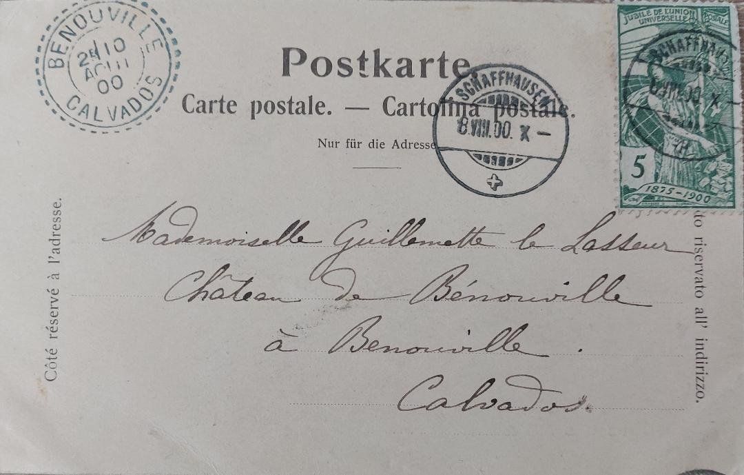 Cartoline postali: SCHAFFHAUSEN - Gruss vom Rheinfall - 1900 – Usato da Delémont venduto da Domdom1 1