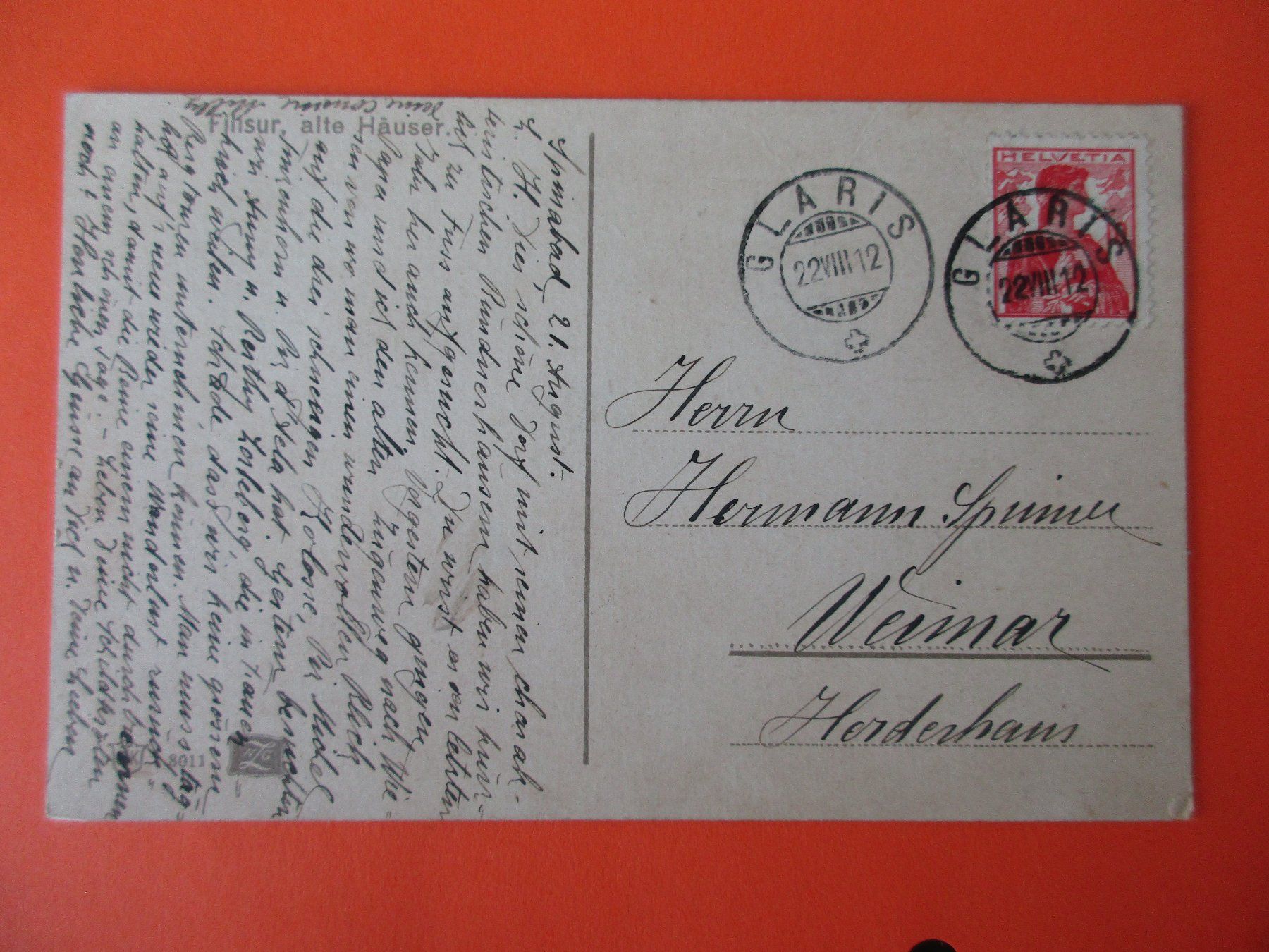 Cartoline postali: FILISUR, Alte Häuser  / Gel. 1912 / Ansichtskarte – Usato da Eschenbach LU venduto da Jack1711 1