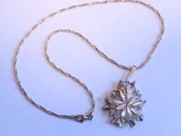 Vintage Silber Blumen Anhänger and 925 Silber Halskette 925