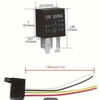 Relais Inverseur 5 pôles 12 Volts avec support Auto/moto (d)