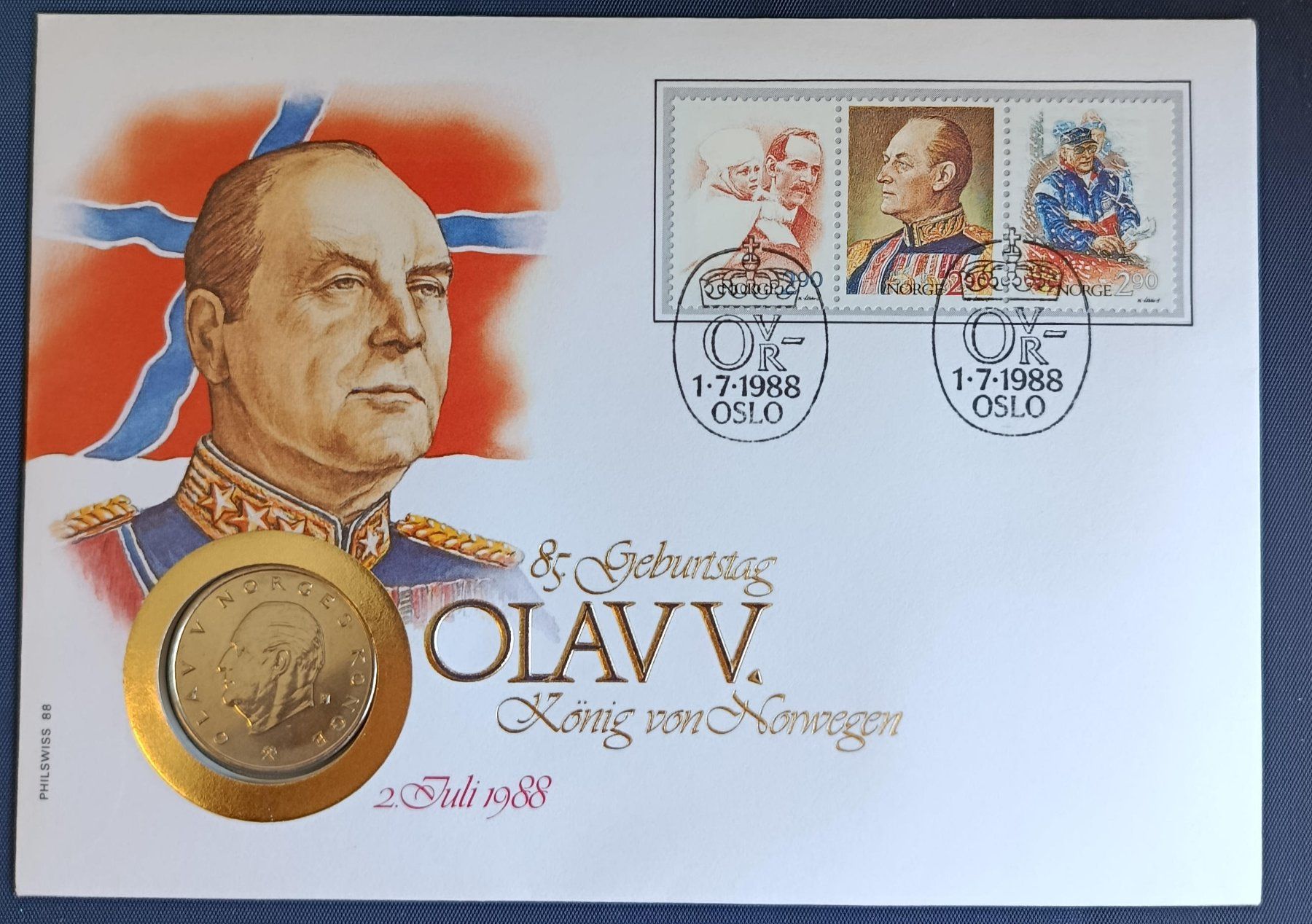 Tutti le monete: Numisbrief 85. Geburtstag Olav V. ab 1 Fr.! – Usato da Luzern venduto da Vreneli_1