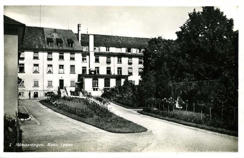 Cartoline postali: Münsterlingen - Kantonsspital c1945 – Usato da Emmenbrücke venduto da teestube