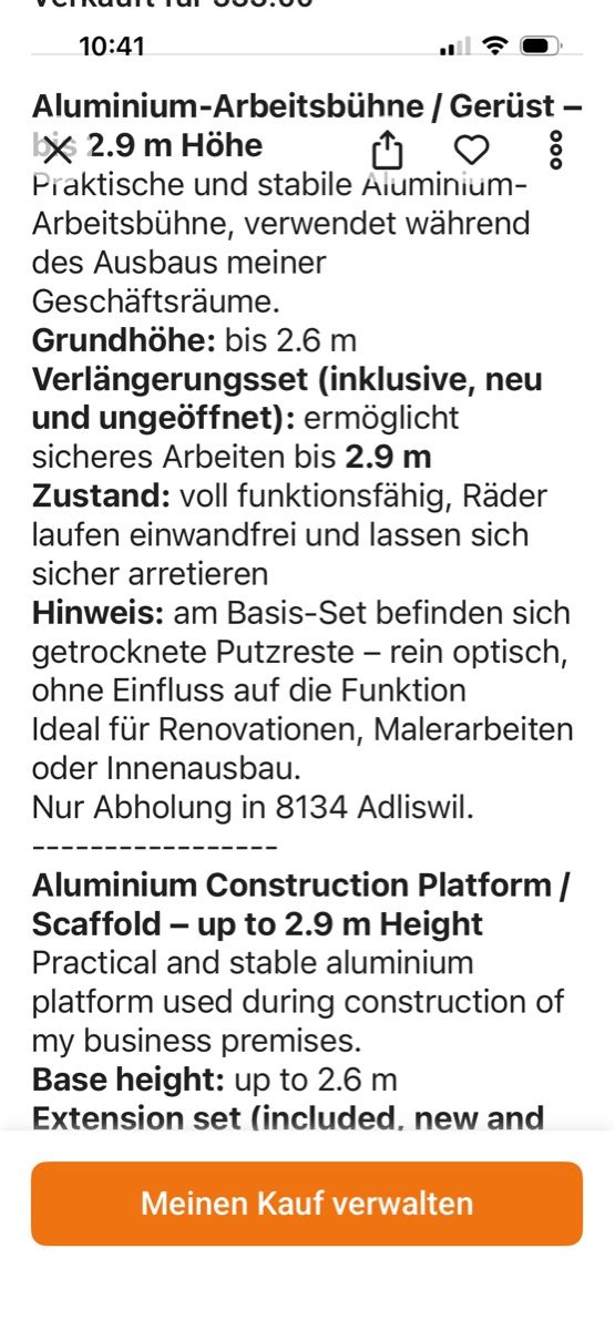 Ponteggi: Aluminium Rollgerüst – Usato da Chur venduto da wen_5gjf 8