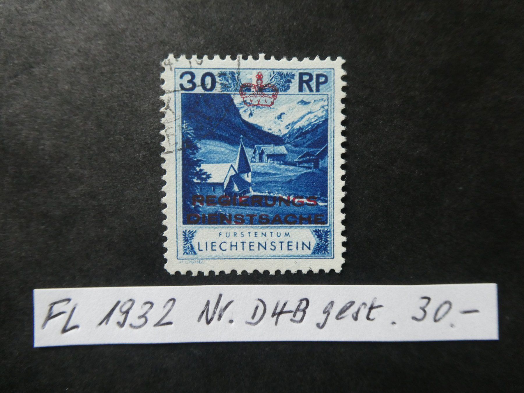 Tutti i francobolli: FL 1932 Nr. D4B gestempelt – Usato da Lausen venduto da Herbamare01