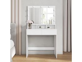 Coiffeuse blanche avec miroir
