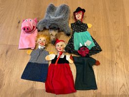 Alte Kasperle-Handpuppen