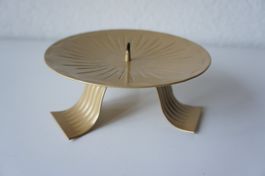 Vintage goldfarbiger Kerzenständer Retro 70er Deko shaby