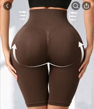 Damen Sportshorts High Waist braun elastisch L neu