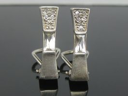 Ohrringe Ohrstecker Silber 925 + MP Zirkonia / 2 cm / 5.37 g