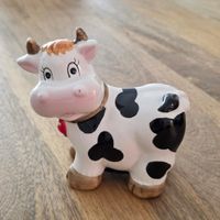 Sparschwein Kuh Keramik weiss schwarz