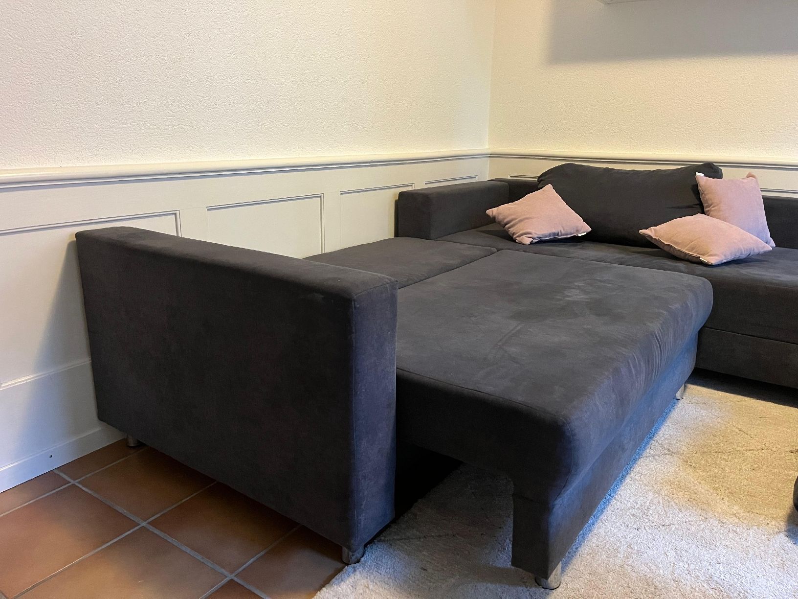 Divani: Ecksofa Dunkelgrau mit Schlaffunktion – Usato da Baden venduto da culto-11 5