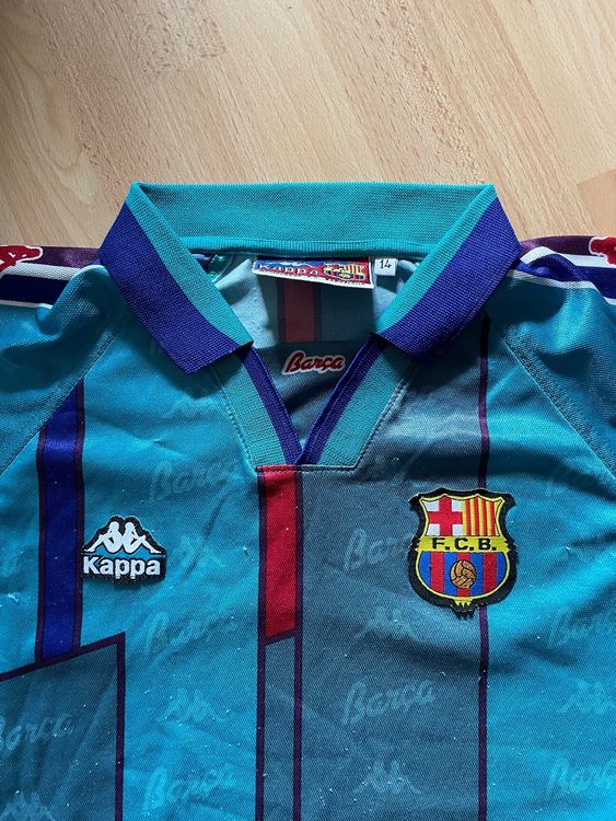 Maillot Vintage Kappa FC Barcelone 98-99 Extérieur – Orange – Taille L – #10