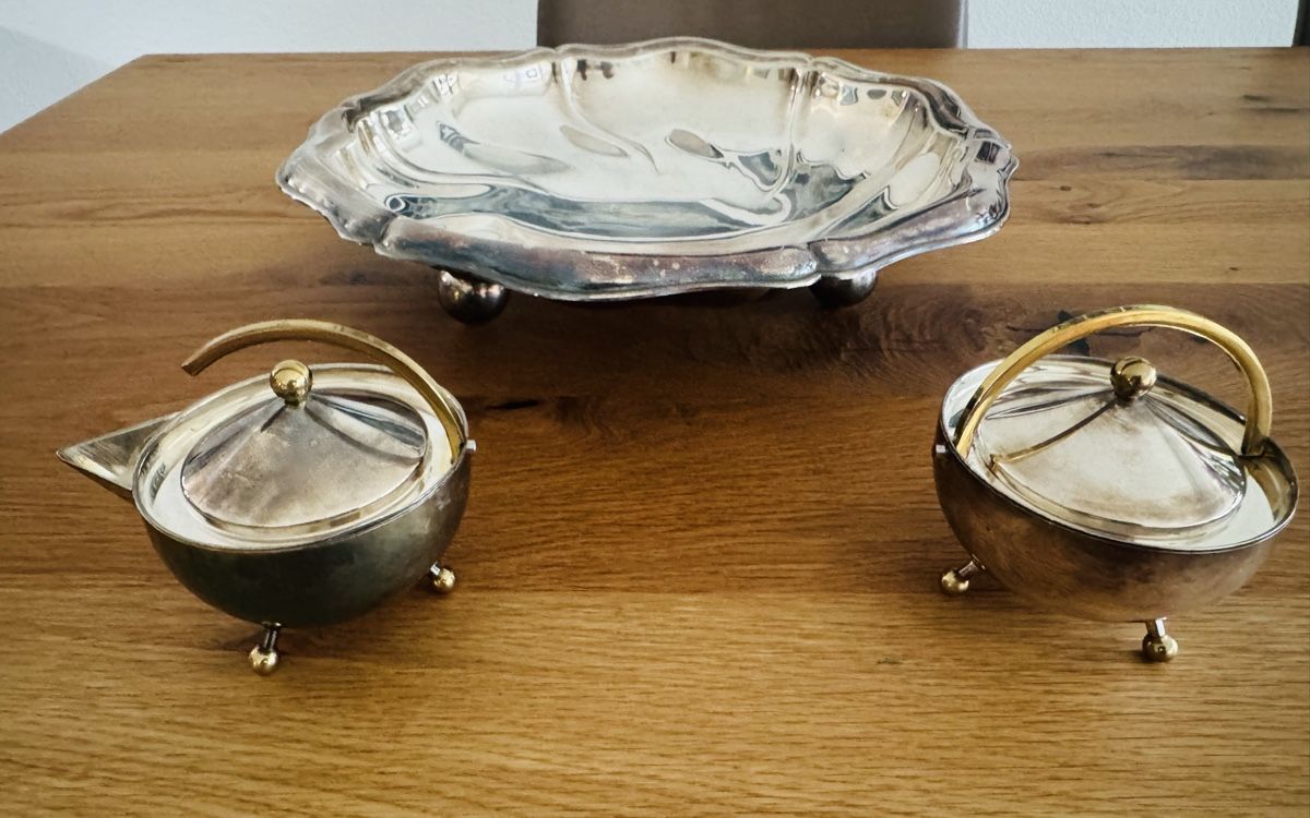 Ciotole: Antike versilberte Schale, Vintage, gebraucht. – Usato da Stansstad venduto da vlaska80 2