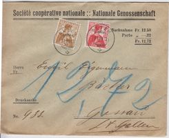 Nachnahmebrief 1913 nach Gossau SG