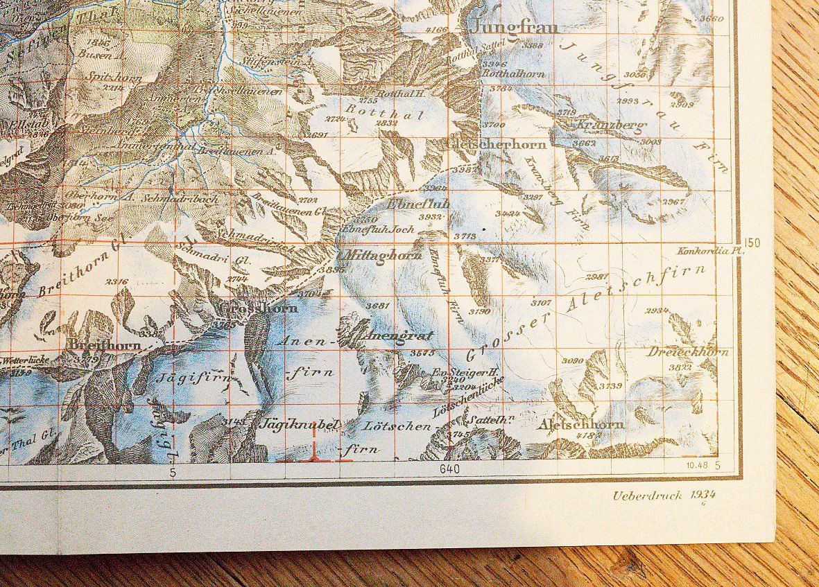 Cartine & Atlanti: Topographische Karte Thun 1934 – Usato da Bern venduto da Maccalvin 5