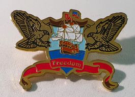AA089 - Pin Freedom Segelschiff Schiff Adler Auflage 500 Stk