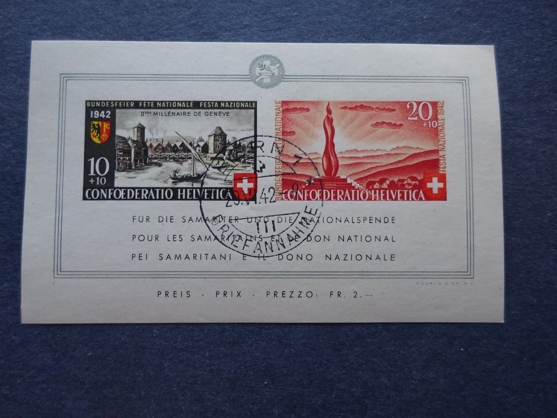 Alle Briefmarken: 1942 Bundesfeierblock II gestempelt – Gebraucht aus Appenzell-Steinegg von adi1975 1