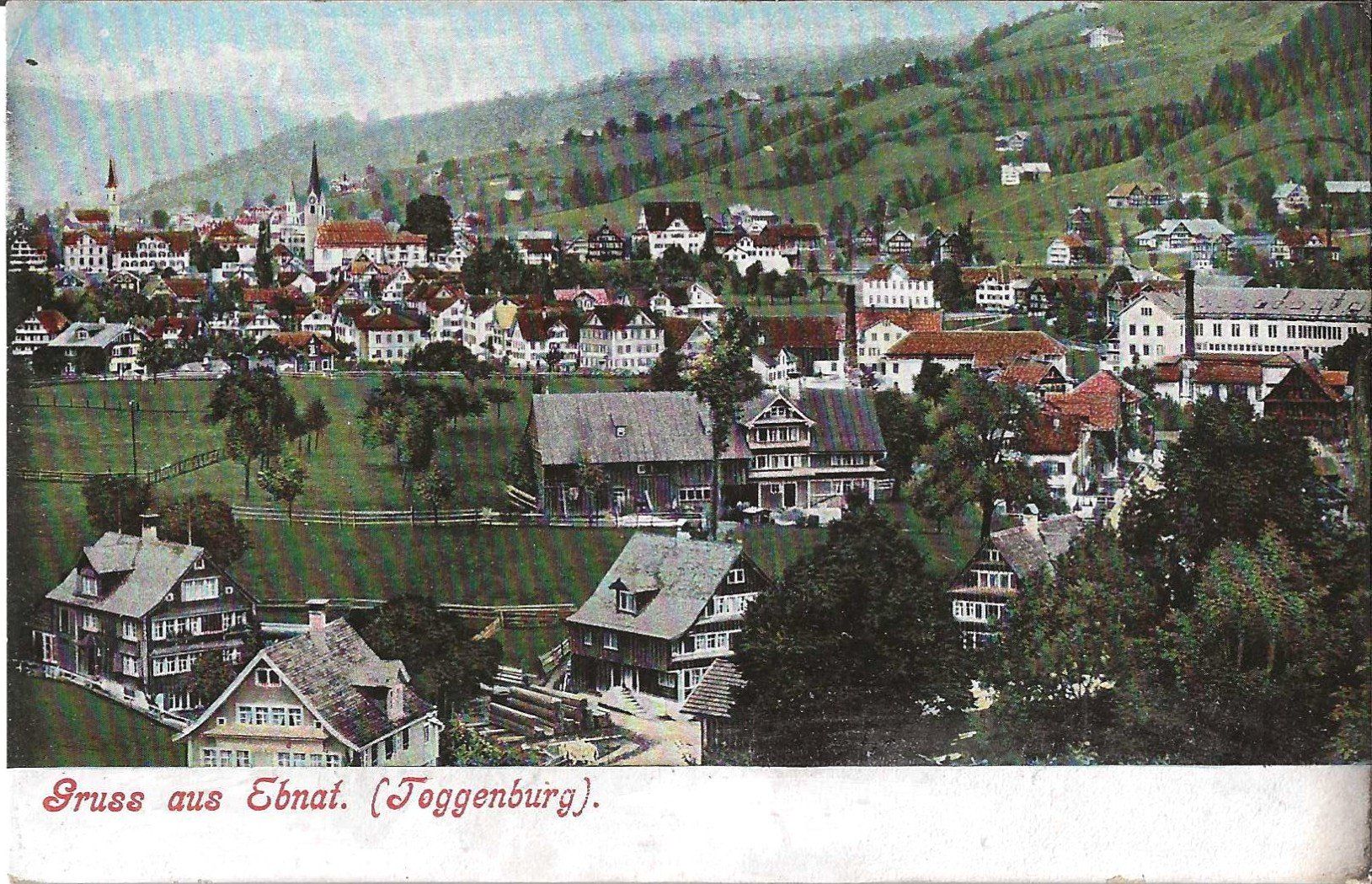 Ansichtskarten: Karte Ebnat 1908 – Gebraucht aus Zürich von Philacat11
