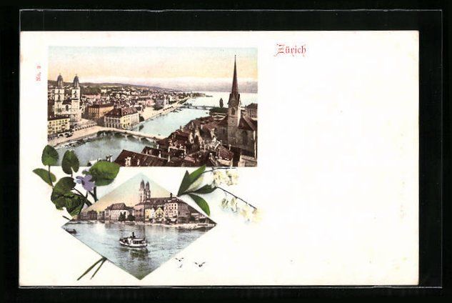 Cartoline postali: AK Zürich, Teilansicht mit Limmat – Usato da Berlin venduto da bartko-reher