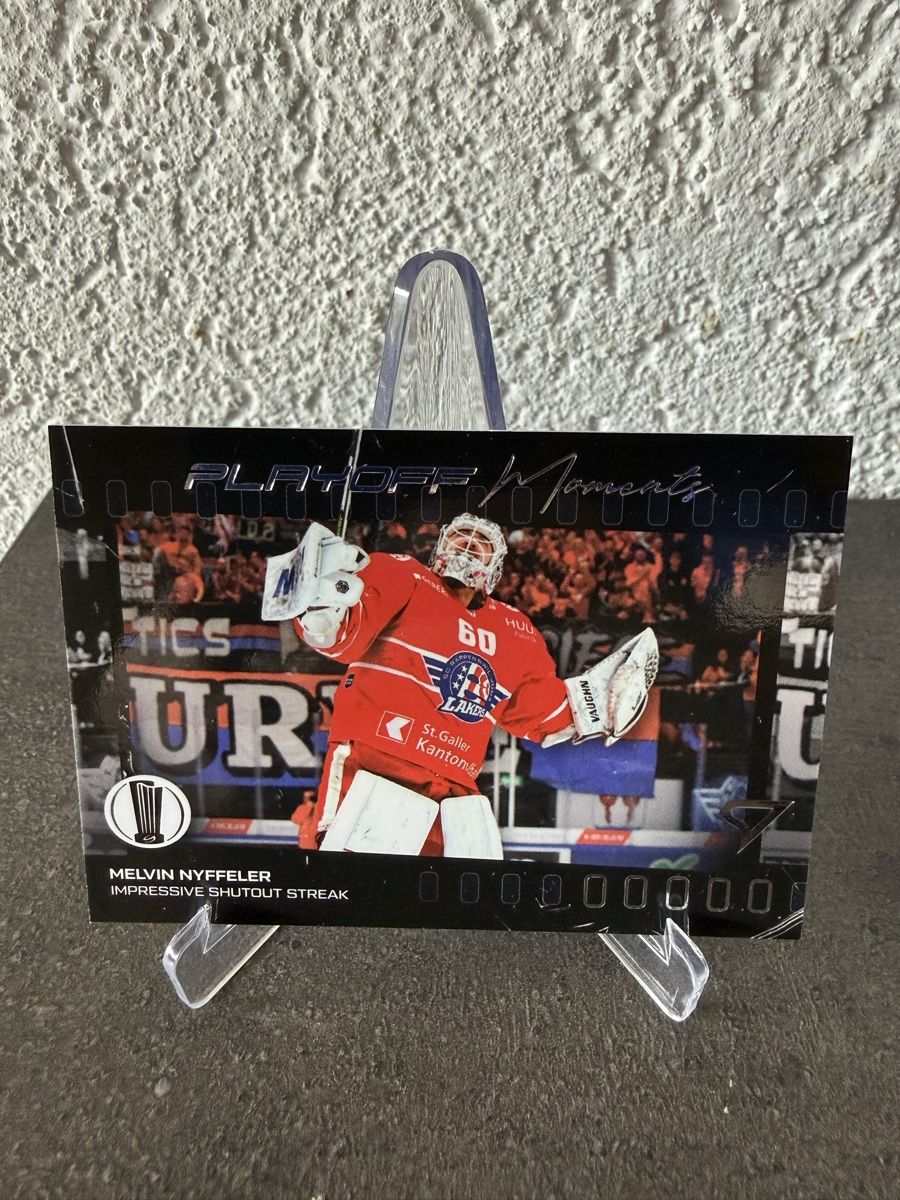 Sportzoo Carte collezionabili: Melvin Nyffeler - Playoff Moments – Nuovo e nell'imballaggio originale da Réchy venduto da Leeroy1998